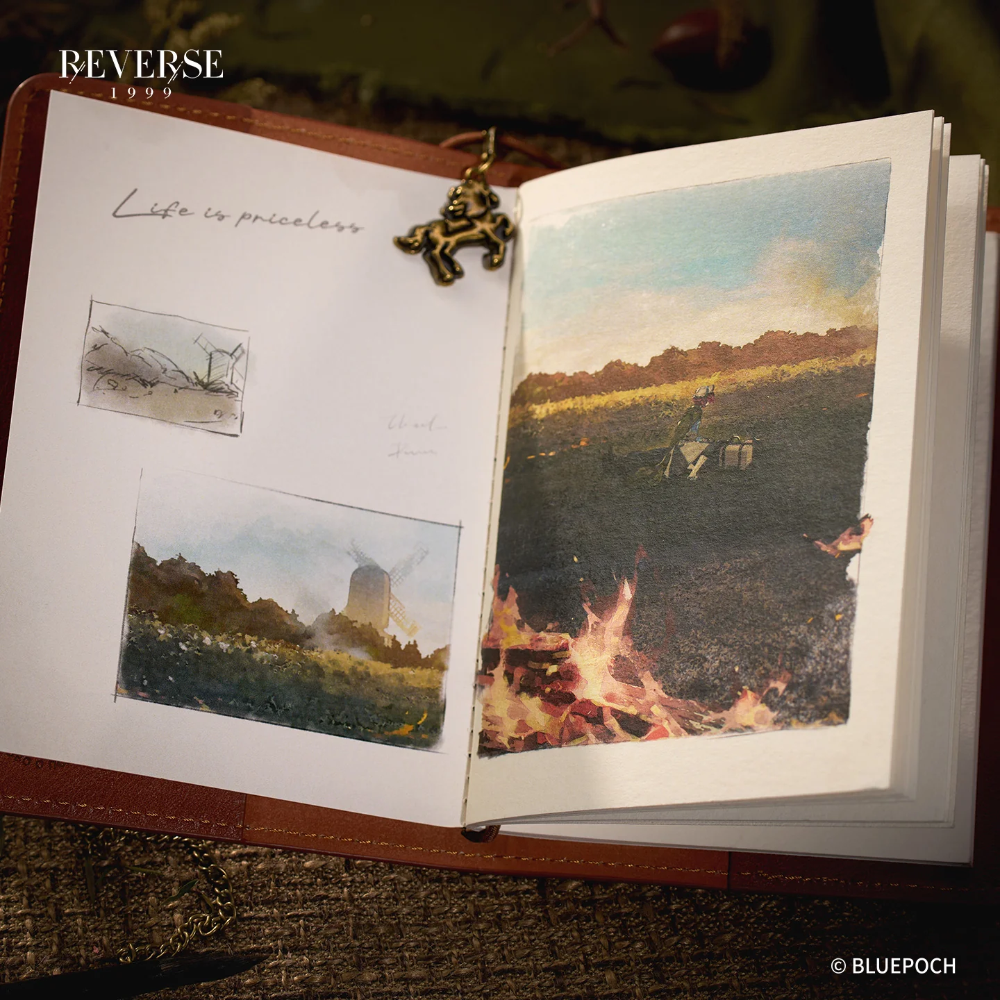 Reverse: 1999 "When Gunfire Stops" Portable Watercolor Sketchbook Set - Image 3